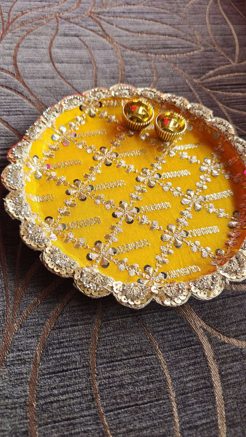 Ladoo Peela Yellow Pooja Thali - Accessory
